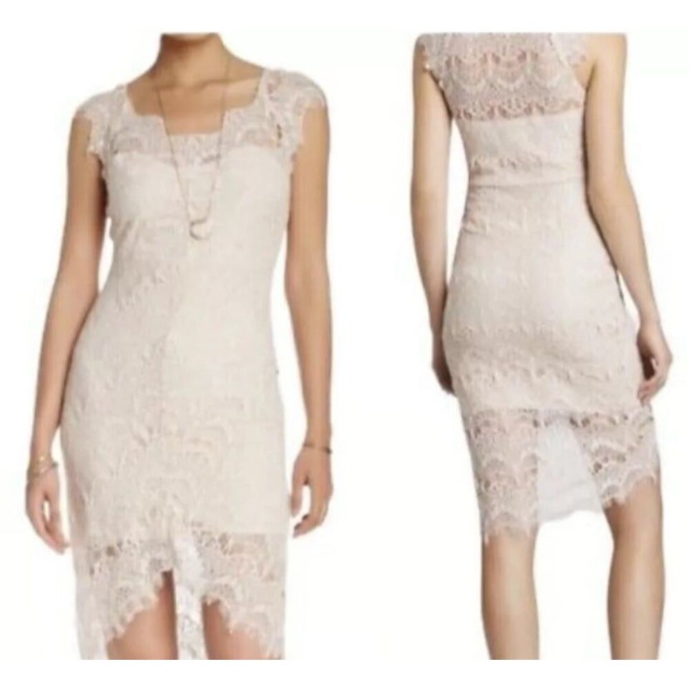 Free People Intimately Peek-a-Boo Blush Lace Dress S